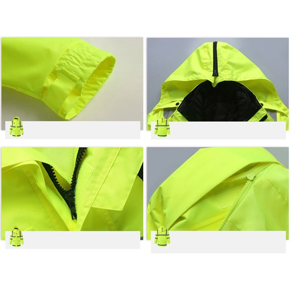 Winter Safety Jacket Reflective Raincoat 5 in 1 High Vis