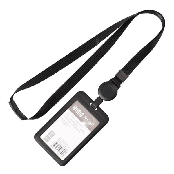 ID Badge Holder with Lanyard Vertical Retractable