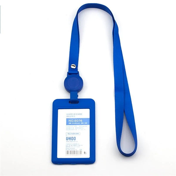 ID Badge Holder with Lanyard Vertical Retractable
