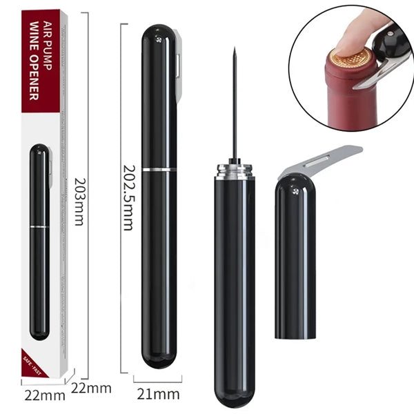 Air Pressure Wine Corkscrew With Foil Knife