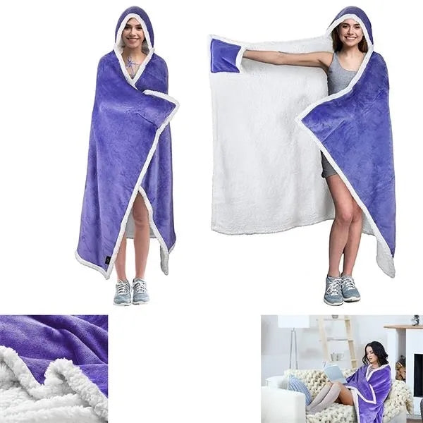 Warm Soft Hooded Blanket