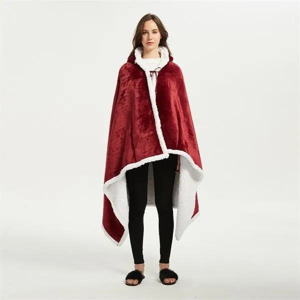 Warm Soft Hooded Blanket
