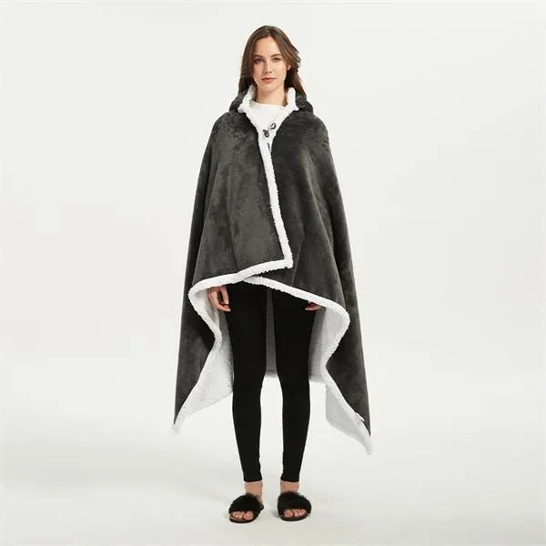 Warm Soft Hooded Blanket