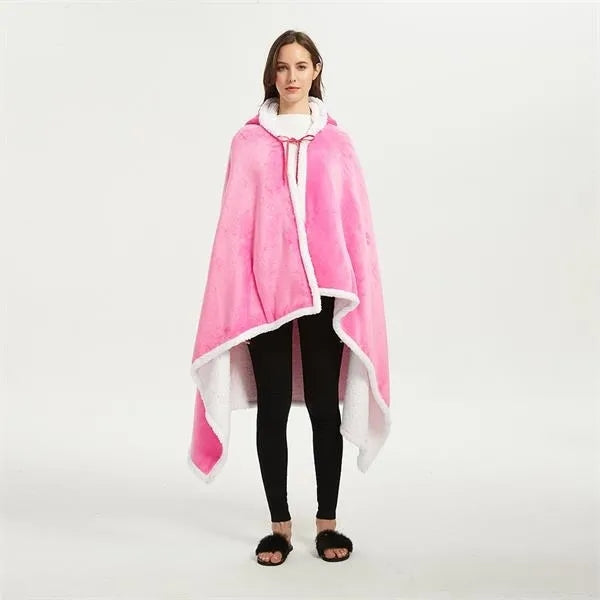 Warm Soft Hooded Blanket