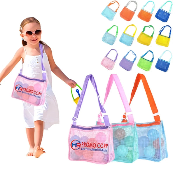Durable Kids Beach Shell Toy Mesh Waist Bag