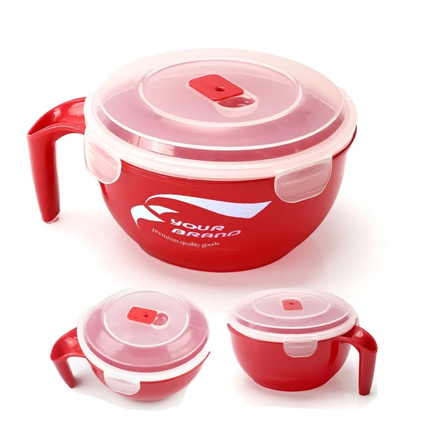 Microwavable Plastic Food Container Soup Mugs Bowl with Lid
