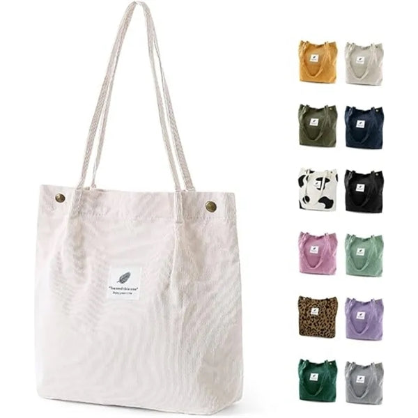 Fashion Tote Bag For Women Corduroy Shoulder Cord Purse