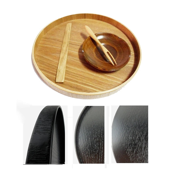 Round Wooden Serving Tray For Entertaining Eating