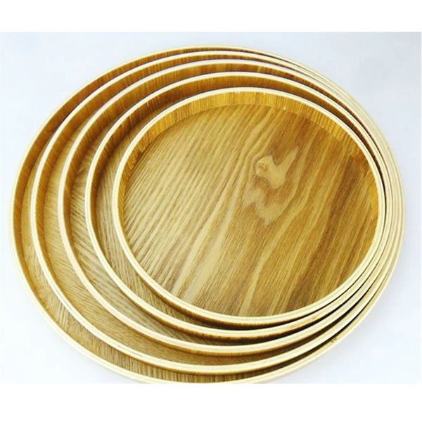 Round Wooden Serving Tray For Entertaining Eating