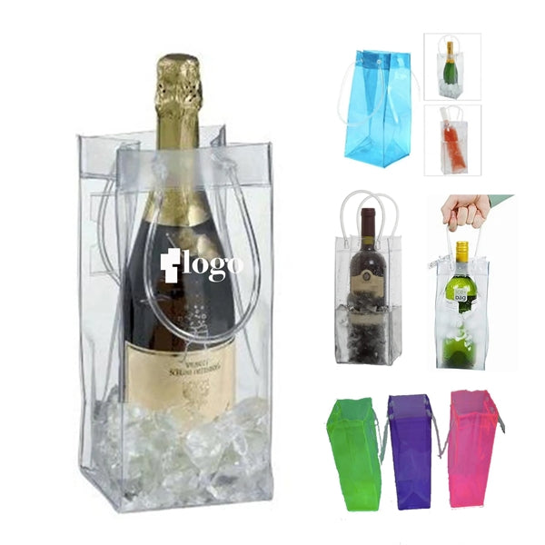 PVC Portable Collapsible Clear Ice Wine Bag