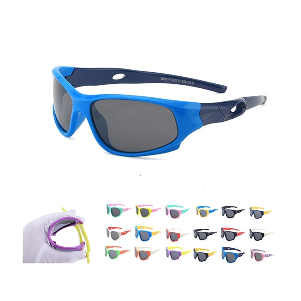 TPEE Unbreakable Silicone Kids Polarized Sport Sunglasses
