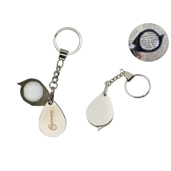 10X Pocket Magnifying Glass Keychain