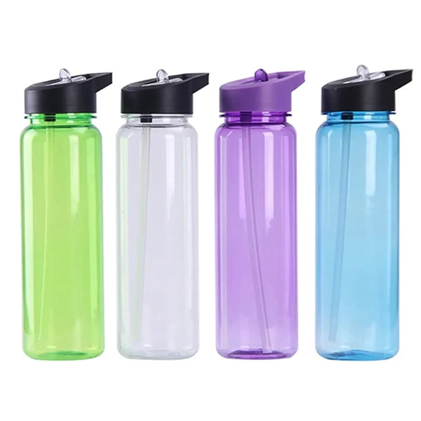 Sports Water Bottle With Straw Top Lid