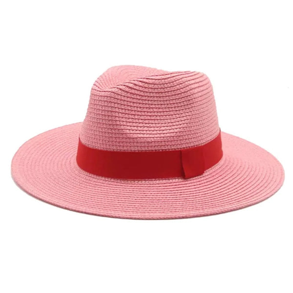 Women Wide Brim Travel Straw Panama Beach Hat
