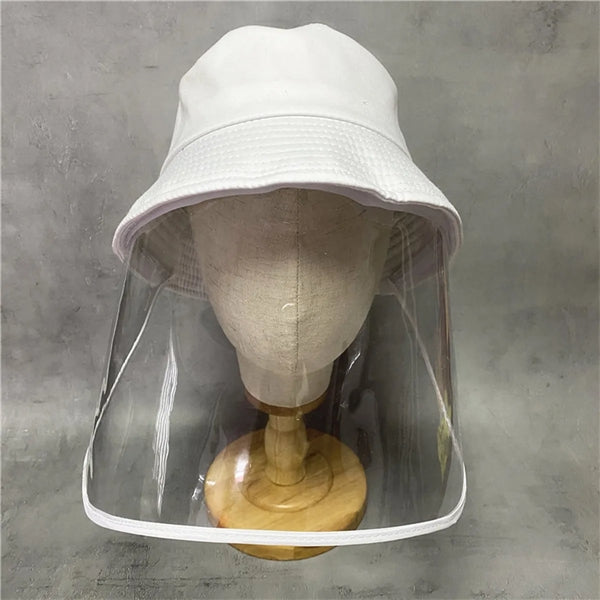 Cotton Bucket Hat With Detachable Transparent Face Mask