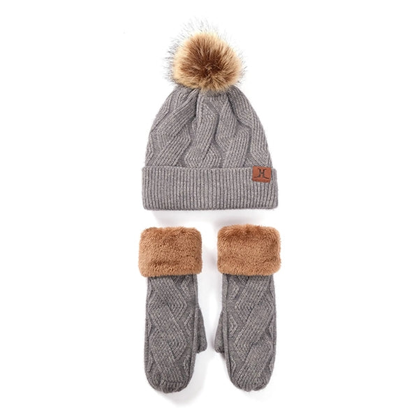 Winter Fashion Outdoor Windproof Hat Gloves Sets