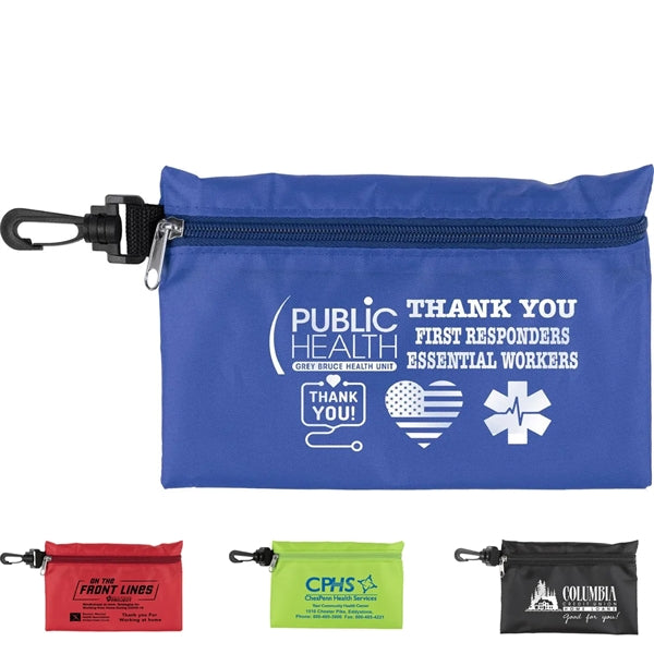 Heavy Duty Tool Pouch Zipper Organizer Bag with Carabiner