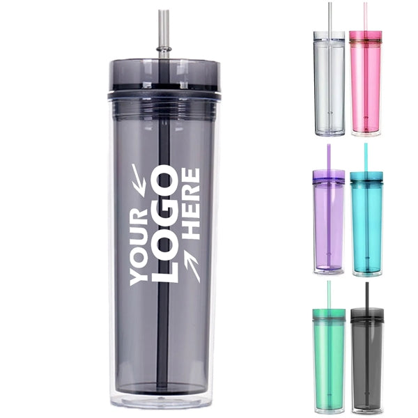 Plastic Skinny Tumbler 16 oz