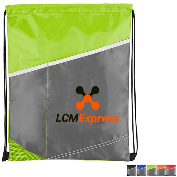Contrast Polyester Cinch Bag