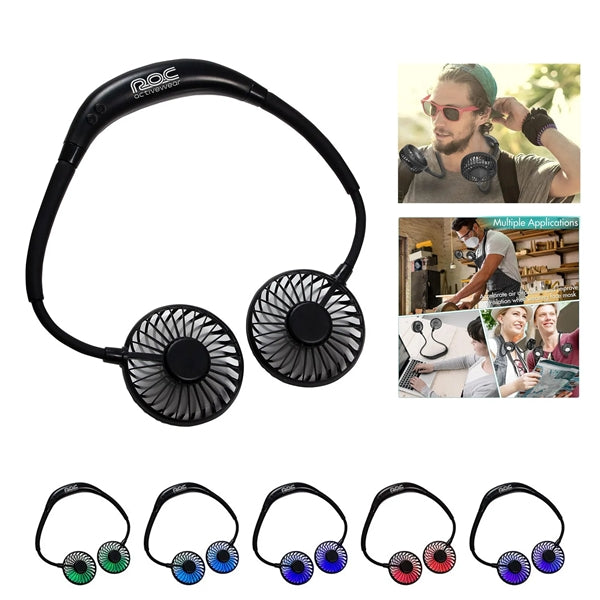 Dual Breeze Hands-Free Neck Fan with Mood Light
