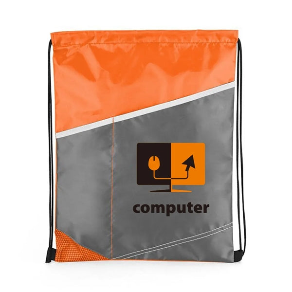 Contrast Polyester Cinch Bag