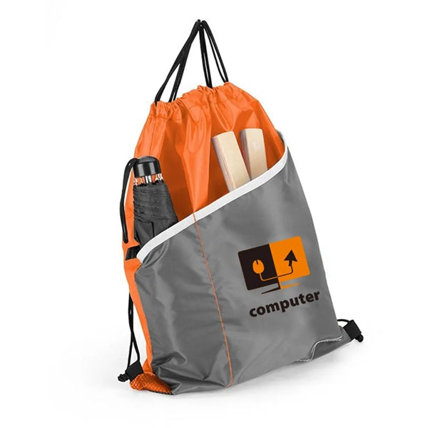Contrast Polyester Cinch Bag