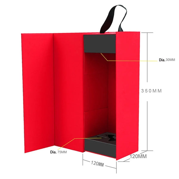 Collapsible Magnetic Closure Wine Gift Boxes with Handle