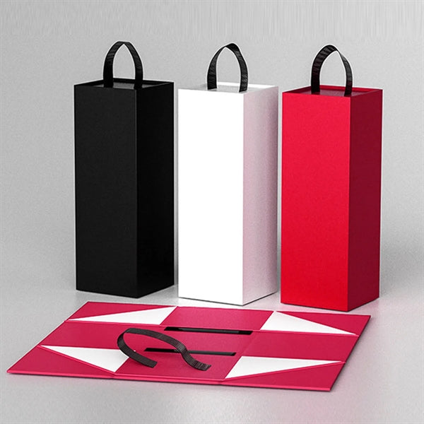 Collapsible Magnetic Closure Wine Gift Boxes with Handle