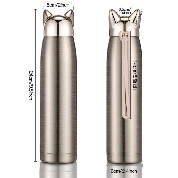 Cat Ear Thermo Insulated Water Bottle