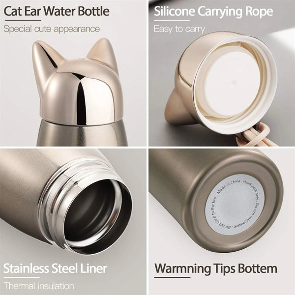 Cat Ear Thermo Insulated Water Bottle