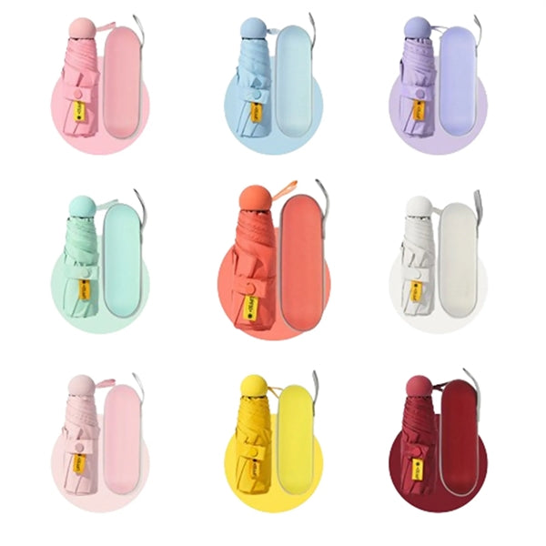 Small Mini Folding Compact Umbrella with Case