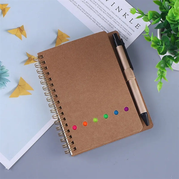 Coil Notebook With Pen And Post-It Notes