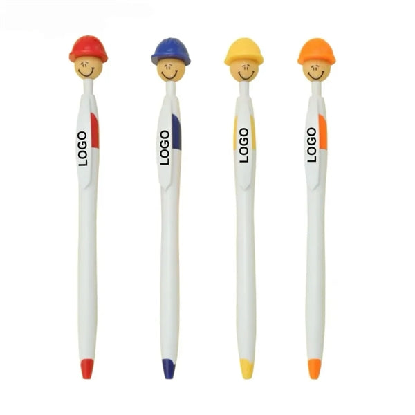 Click-action Ballpoint Pen with Helmet