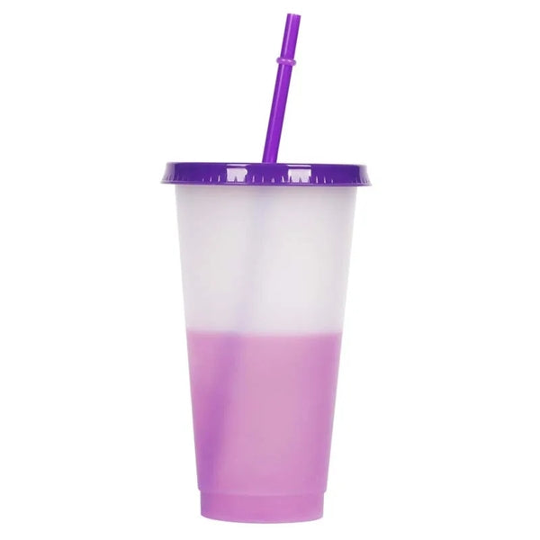 24oz Color Changing Cup with Lid & Straw