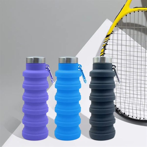 16.5Oz Can-Shaped Collapsible Sports Silicone Water Bottle