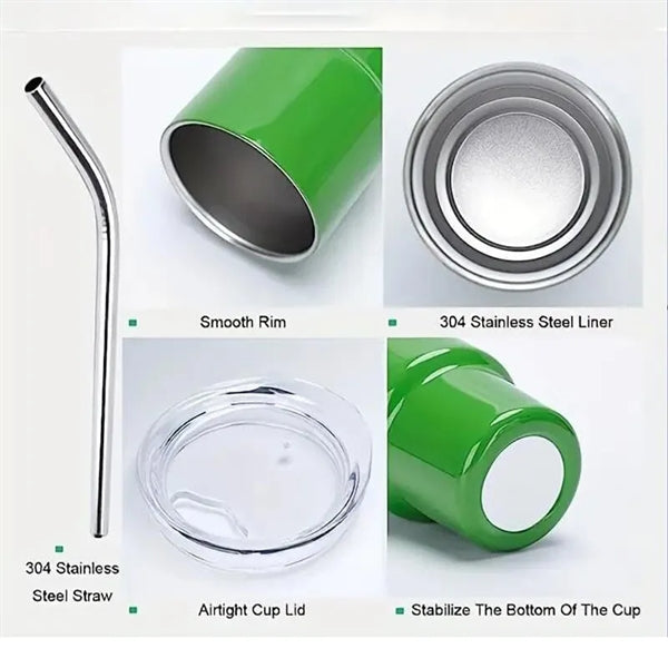 2 Oz Stainless Steel Cup With Lid And Straw