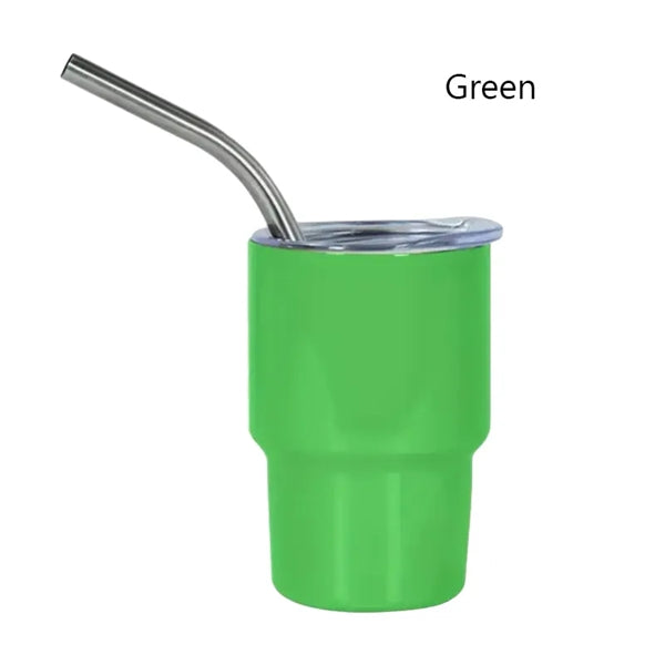 2 Oz Stainless Steel Cup With Lid And Straw