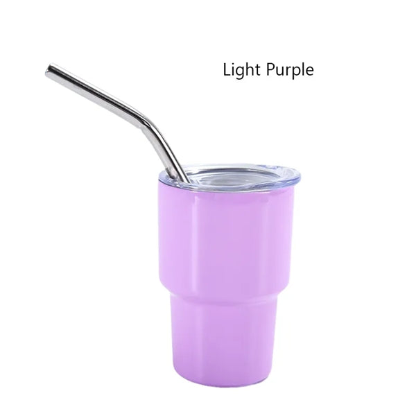 2 Oz Stainless Steel Cup With Lid And Straw
