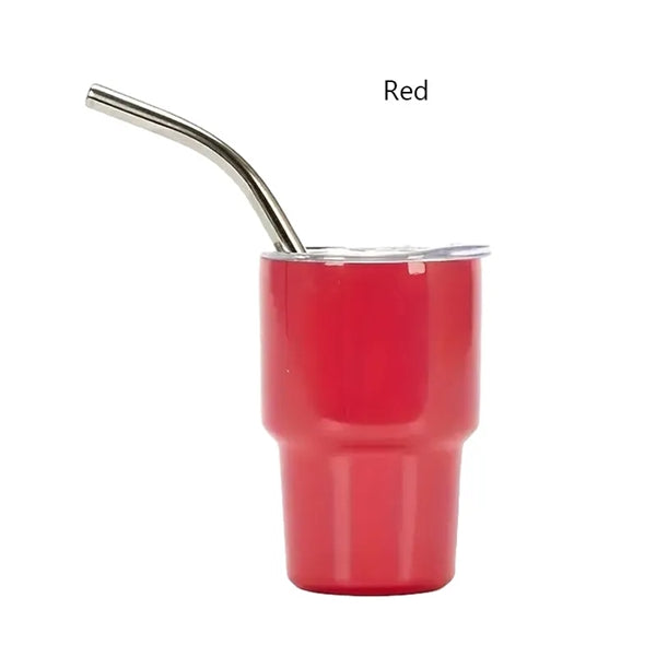2 Oz Stainless Steel Cup With Lid And Straw