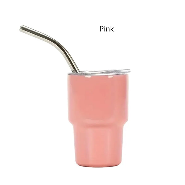 2 Oz Stainless Steel Cup With Lid And Straw