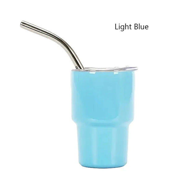 2 Oz Stainless Steel Cup With Lid And Straw