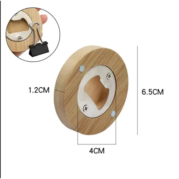 Wooden Bottle Opener With Fridge Magnet