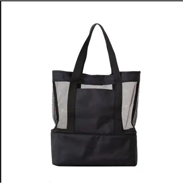 2 Layers Cooler Mesh Beach Shopping Tote Bag