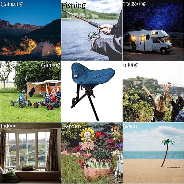 Folding Tripod Camping Backpack Stool