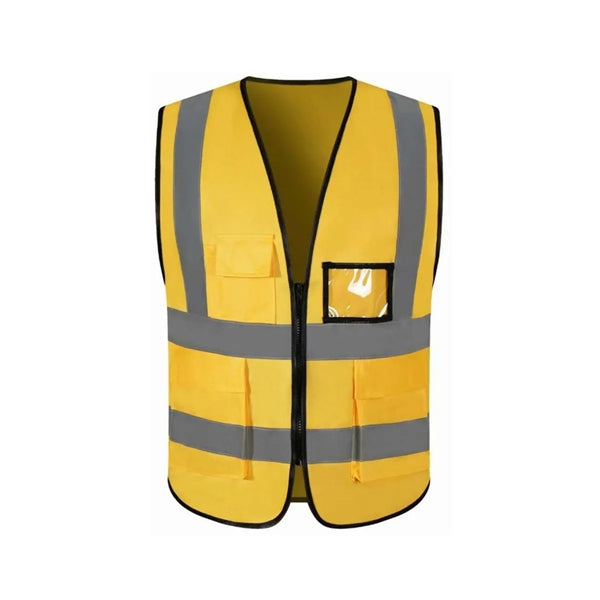 Safety Reflective Vest with Pockets and Zipper