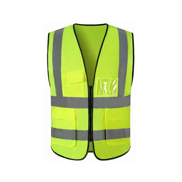 Safety Reflective Vest with Pockets and Zipper