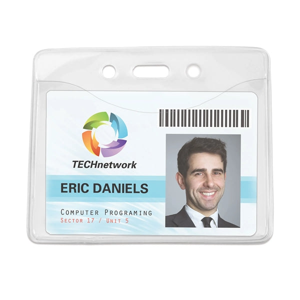 Horizontal DOP-Free Clear Vinyl Badge Holders