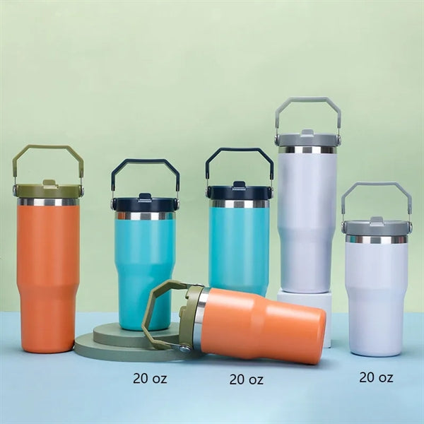 20oz Car Travel Mug Straw Double-Walled 304 Stainless Steel
