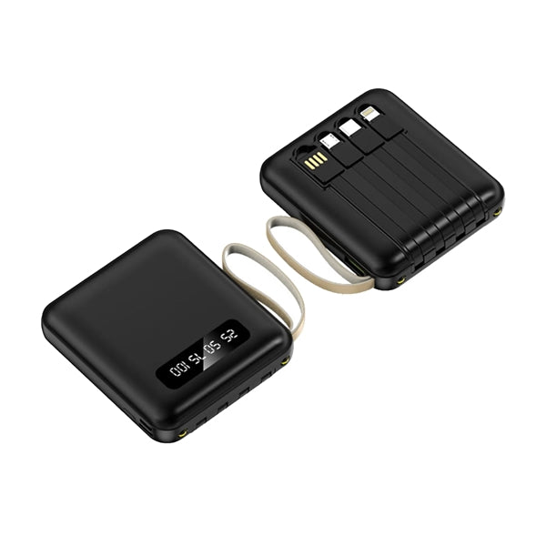 10000mAh Power Bank With Built-In Cables