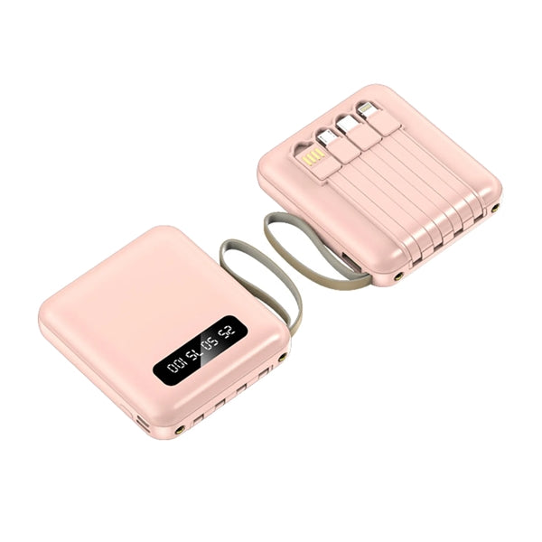 10000mAh Power Bank With Built-In Cables